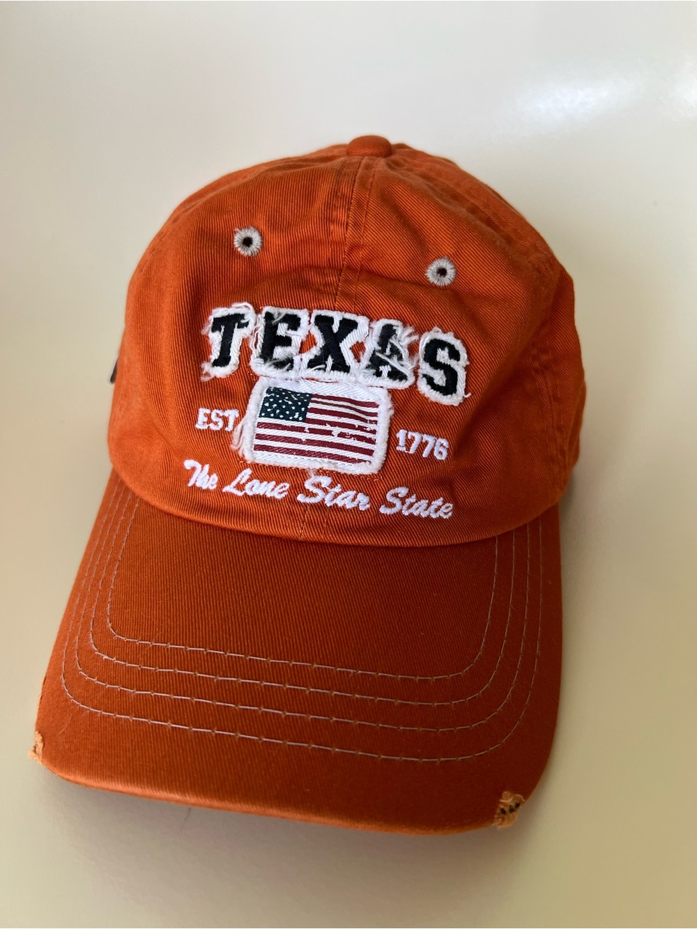 REIGN USA TEXAS EST 1776 THE LONE STAR STATE COTTON CAP HAT ORANGE ONE SIZE